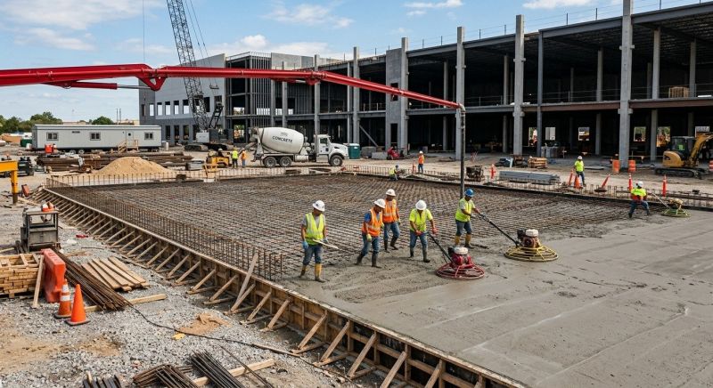 Commercial Slab Construction in Gay, GA